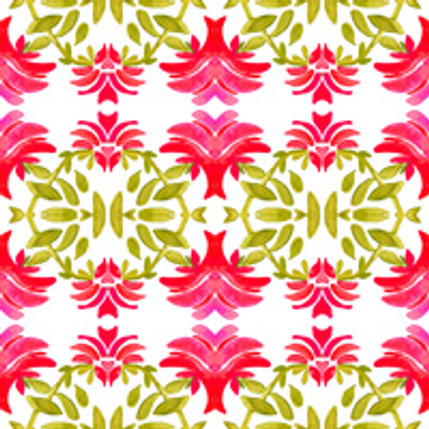 Newport Floral Fabric Design (Geranium colorway)