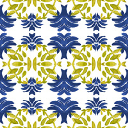 Newport Floral Fabric Design (Indigo colorway)