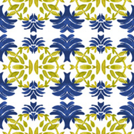 Newport Floral Fabric Design (Indigo colorway)