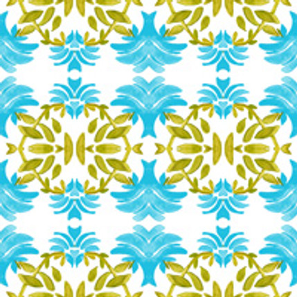 Newport Floral Fabric Design (Pool colorway)