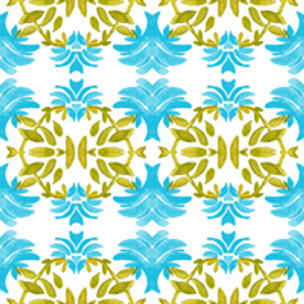 Newport Floral Fabric Design (Pool colorway)