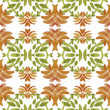 Newport Floral Fabric Design (Terracotta colorway)