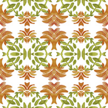 Newport Floral Fabric Design (Terracotta colorway)