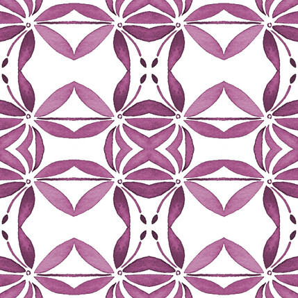 Grotto Floral Fabric Design (Vino colorway)
