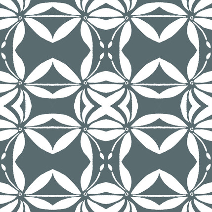Grotto Reverse Floral Fabric Design (Storm colorway)