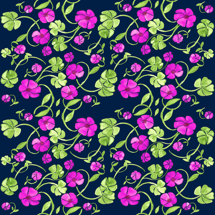 Clover Floral Fabric Design (Garden Gate colorway)