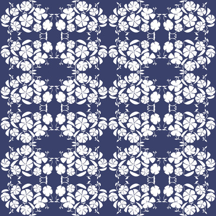 Poppy Reverse Floral Fabric Design (Dusk colorway)