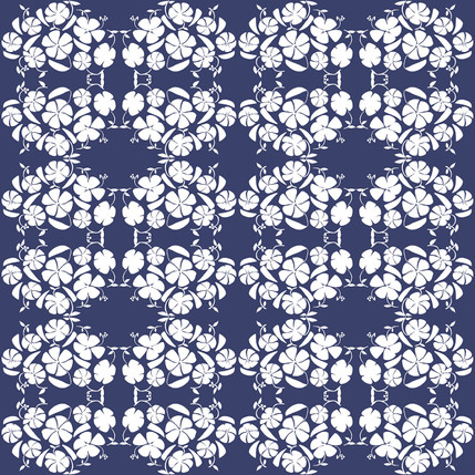 Poppy Reverse Floral Fabric Design (Dusk colorway)