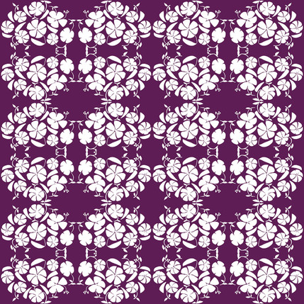 Poppy Reverse Floral Fabric Design (Grape colorway)