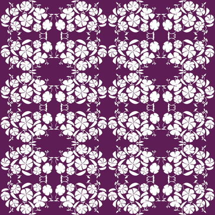 Poppy Reverse Floral Fabric Design (Grape colorway)