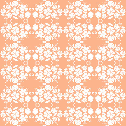 Poppy Reverse Floral Fabric Design (Peach colorway)