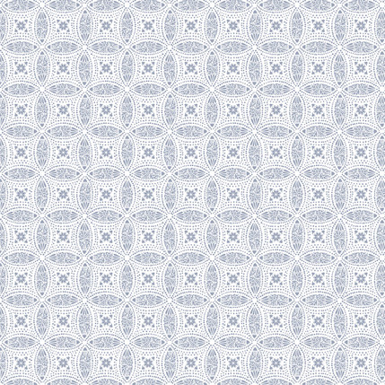 Overlapping Medallions Fabric Design (Navy colorway)