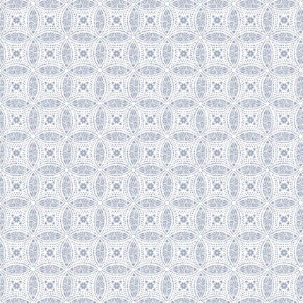 Overlapping Medallions Fabric Design (Navy colorway)