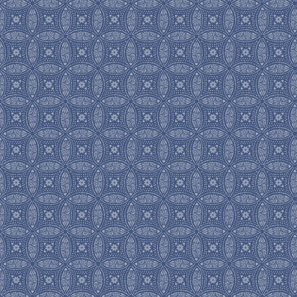 Overlapping Medallions Fabric Design (Navy colorway)