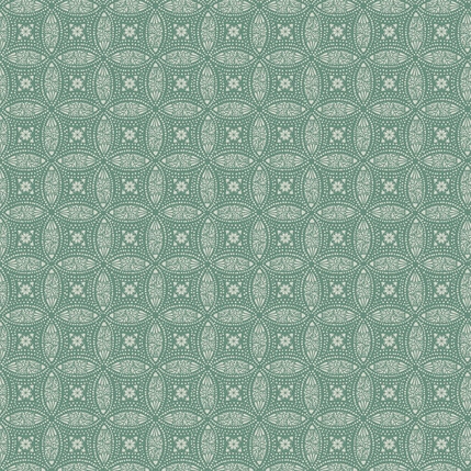 Overlapping Medallions Fabric Design (Moss colorway)