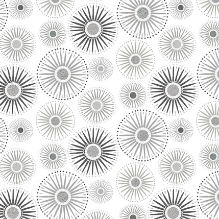 Sunburst Grande Fabric Design (Light Gray colorway)