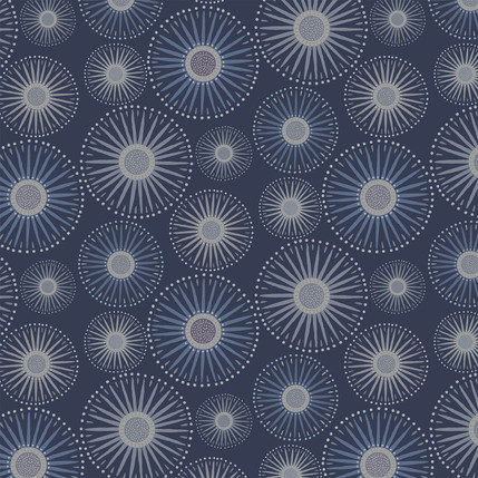 Sunburst Grande Fabric Design (Navy colorway)