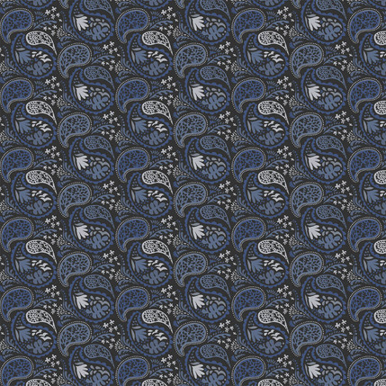 Matisse Paisley Fabric Design (Blue and Gray colorway)