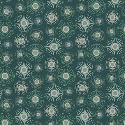 Sunburst Fabric Design (Dark Evergreen colorway)