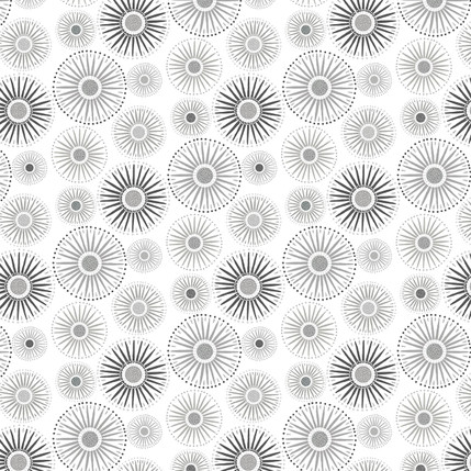 Sunburst Fabric Design (Light Gray colorway)