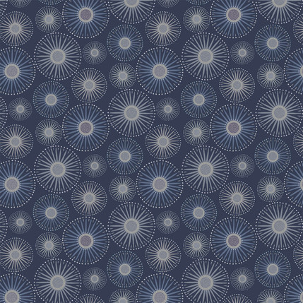 Sunburst Fabric Design (Navy colorway)