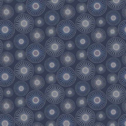 Sunburst Fabric Design (Navy colorway)