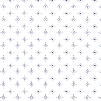 Diamond Medallions Fabric Design (Blue colorway)