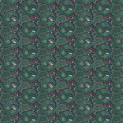 Matisse Paisley Fabric Design (Holiday Green colorway)