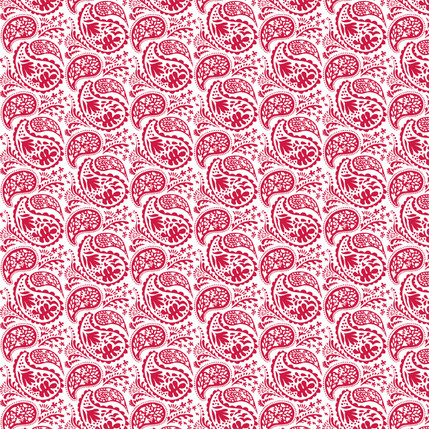Matisse Paisley Fabric Design (Holiday Red colorway)