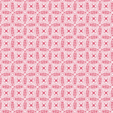 Overlapping Medallions Fabric Design (Holiday Red colorway)