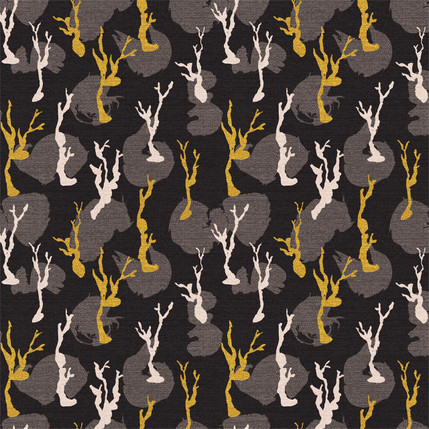 Lonely Trees Fabric Design (Black colorway)