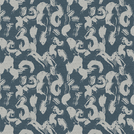 Calligraphy Paint Fabric Design (Slate colorway)