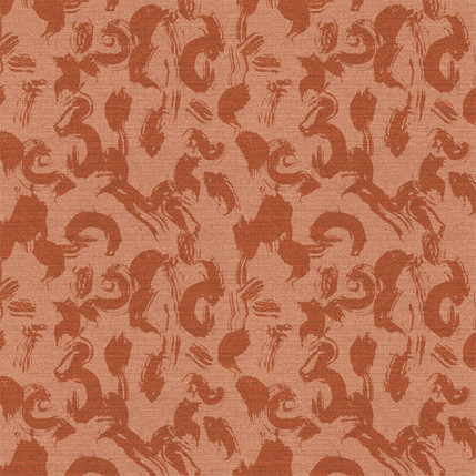 Calligraphy Paint Fabric Design (Terracotta colorway)