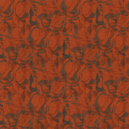 Artisan Vases Fabric Design (Burnt Red colorway)