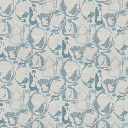 Artisan Vases Fabric Design (Light Grey colorway)