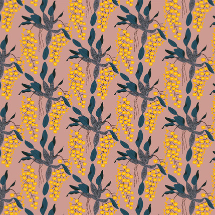 Orchid Floral Fabric Design (Litho colorway)