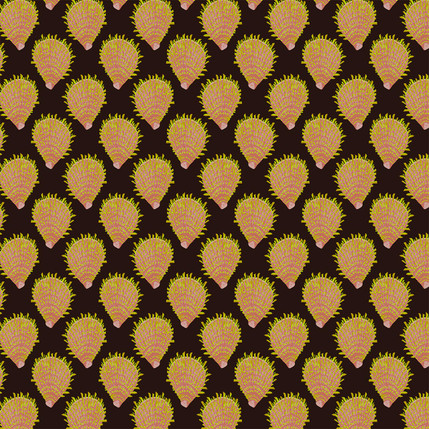 Spiny Oyster Abstract Fabric Design (Dark Star colorway)