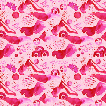 Blueberry Hill Fabric Design (Pink and Red colorway)