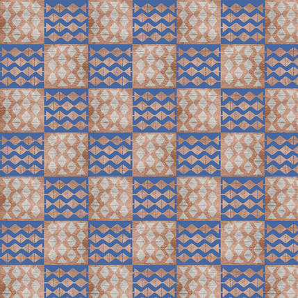 Squares & Triangles Fabric Design (Blue colorway)