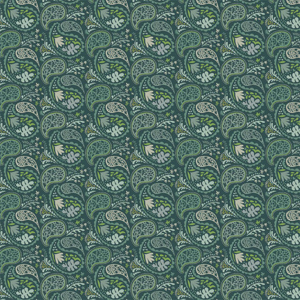 Matisse Paisley Fabric Design (Evergreen Taupecolorway)