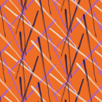 X Hatch Fabric Design (Papaya colorway)