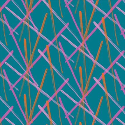 X Hatch Fabric Design (Peacock colorway)