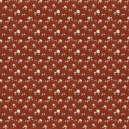 Retro Flowers Floral Fabric Design (Spice colorway)