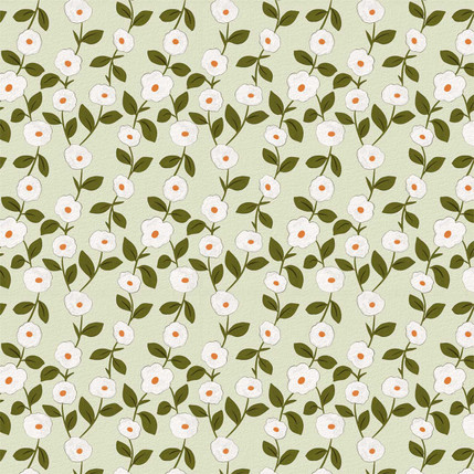 Forest Paths Floral Fabric Design (Sage colorway)