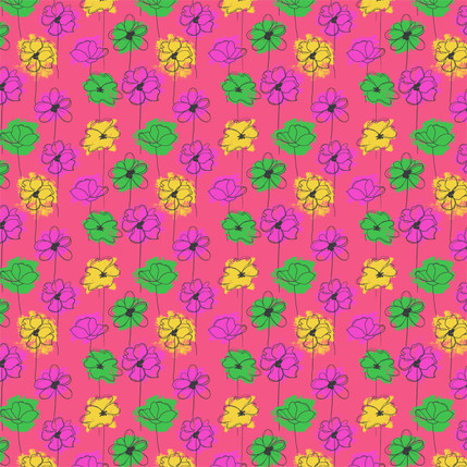 Crazy Lizzie Fabric Design (Multi on Coral colorway)