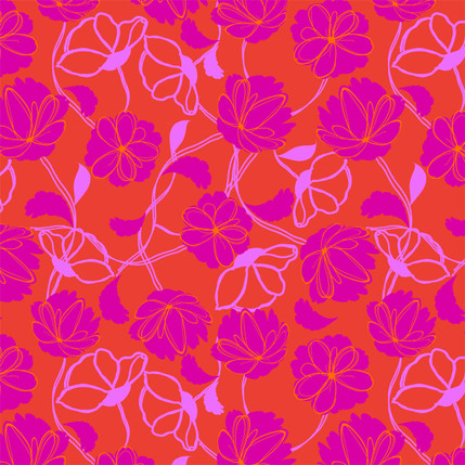 Hot Pink Fabric Design (Pink Orange colorway)