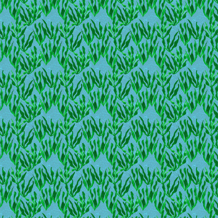 Sea Meadow Fabric Design (Teal colorway)