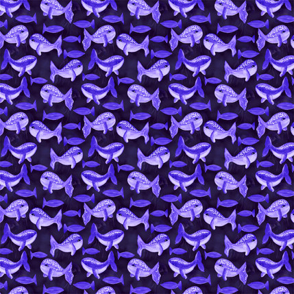 Ocean Wisdom Fabric Design (Amethyst Dark colorway)