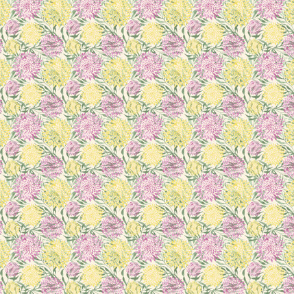 Delightful Dahlias Fabric Design (Bold Light colorway)