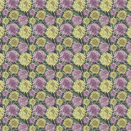 Delightful Dahlias Fabric Design (Bold colorway)